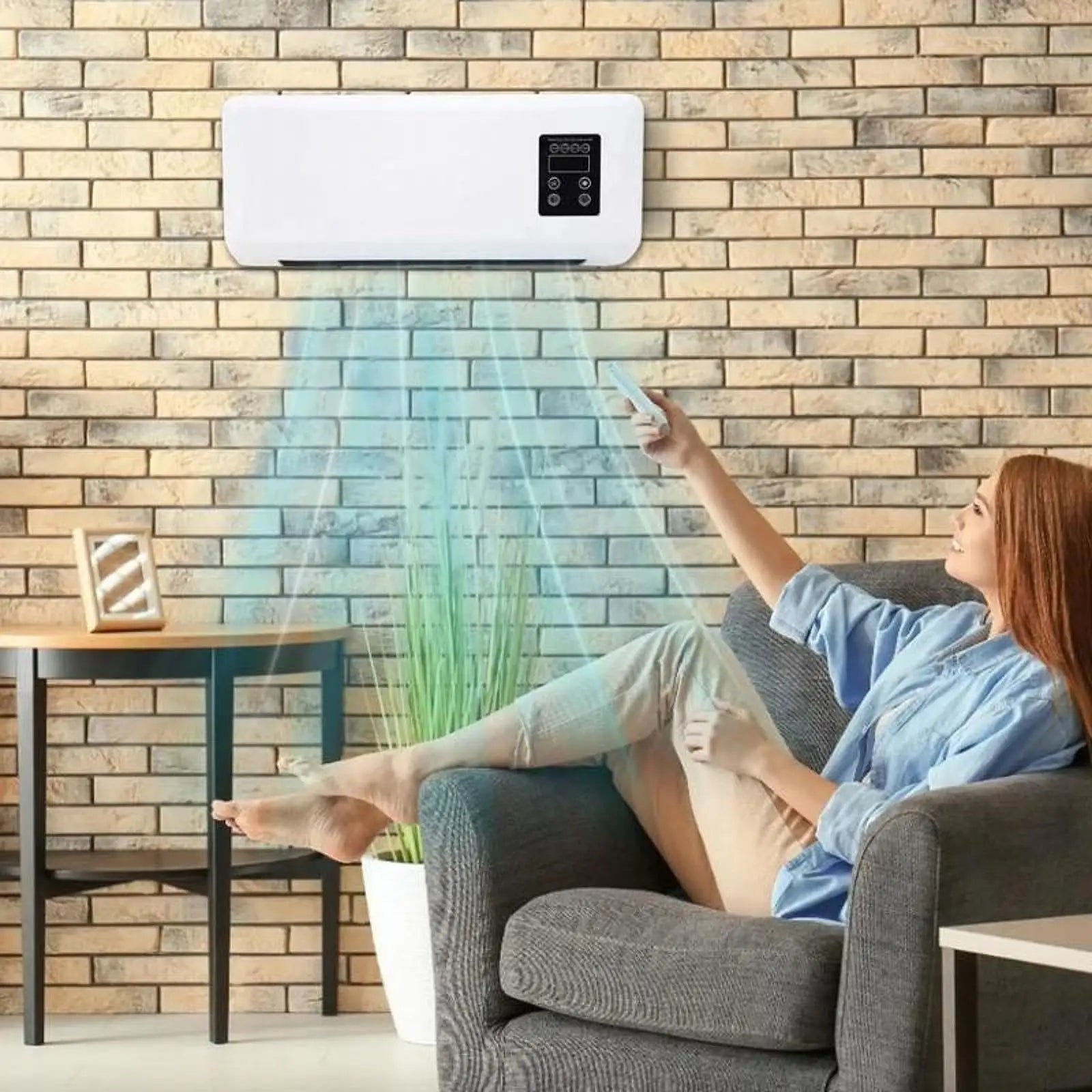 Smart Conditioner Summer Tabletop Wall Mounted Mini Split Air Conditioner Rapid Cooling Heating Device for Bedroom Office Home