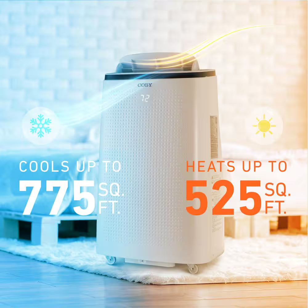 CBPAC 10800(DOE) BTU Portable Air Conditioner 775 Sq. Ft. with Heater and Dehumidifier with Remote in White